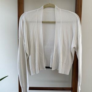 MaxMara Cream Ribbed Open-Front Cardigan
